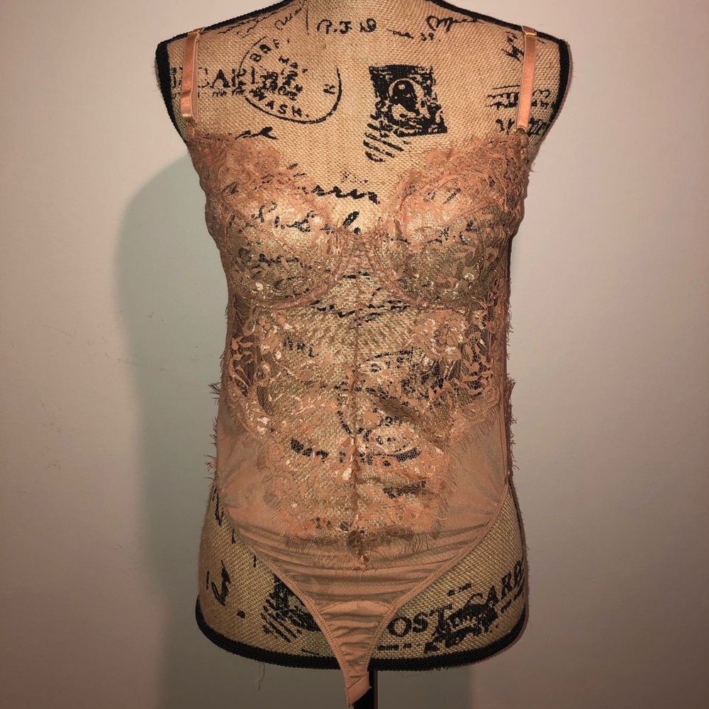 Tan lace bodysuit